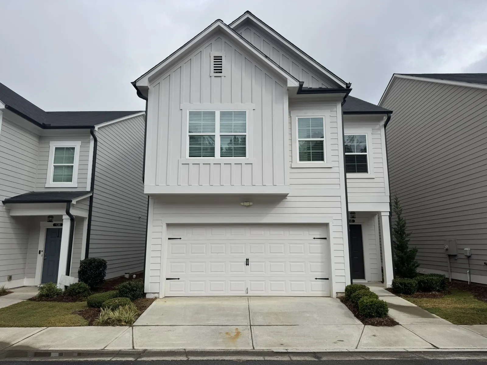 Front of the two-story house with a 2-car garage, 138 Millers Ln